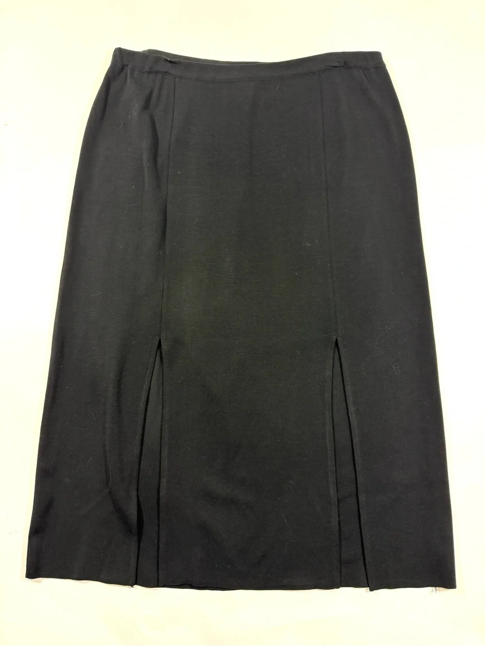 Ming Wang Front Slit Midi Skirt Black - Picture 1 of 6